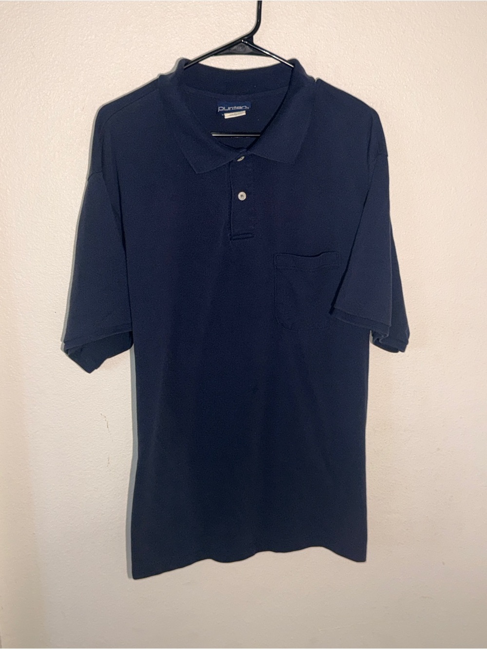 Puritan Men's Navy Polo with Chest Pocket